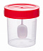Контейнер полимерный с ложкой для биоматериала, 60 мл, стерильный{{en:Biological material plastic sample cup, 60 ml, sterile, with spoon}}