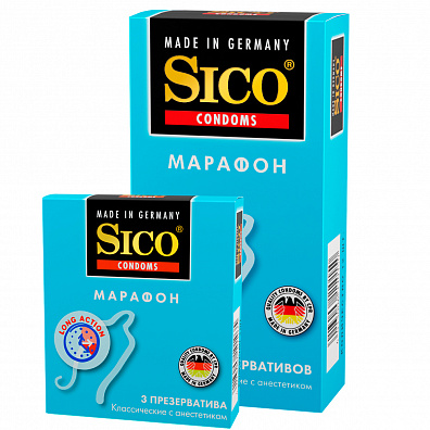 SICO МАРАФОН Классические с анестетиком {{Презервативы}}